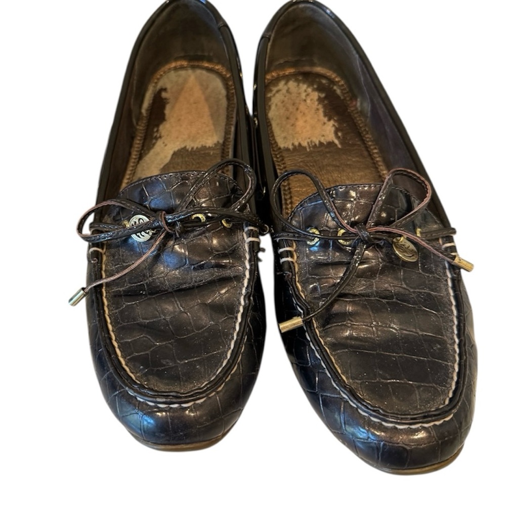 Sperry Top Sider Laura Womens 10 Brown Patent Leather Loafer Boat Shoe Flats